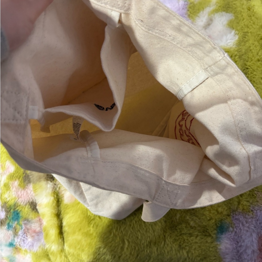 Uniqlo Head Over Heels In Love Cream Tote Bag with Red Embroidery - Picture 4 of 6